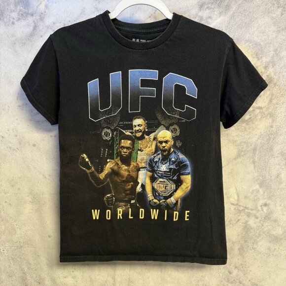 UFC T Shirt Small 17.5x23.5 Black Short Sleeve Ultimate Fighting McGregor Jones - Picture 1 of 10